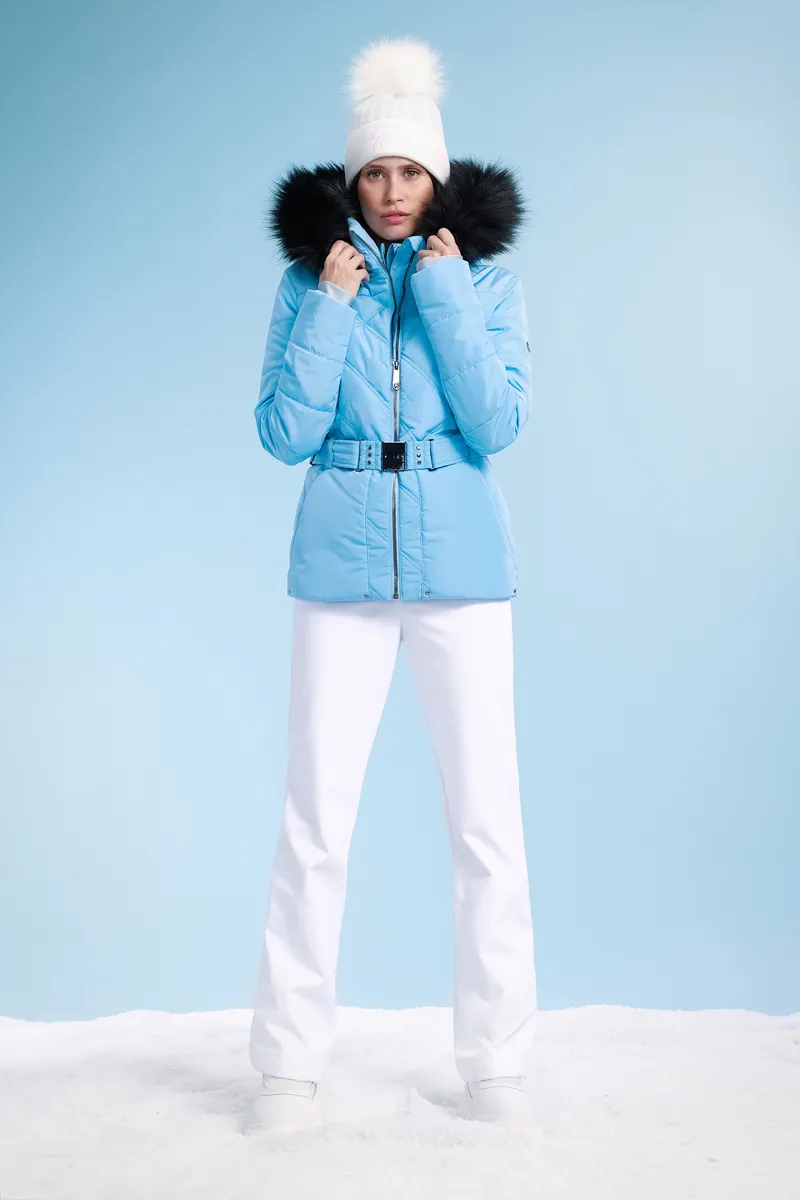 Poivre Blanc Emma Womens Faux Fur Ski Jacket - Starlight Blue-1